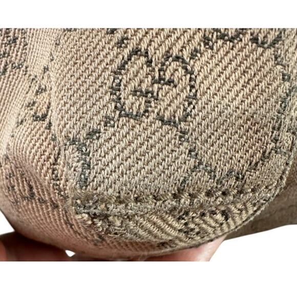 Gucci Vintage Medium GG Web Brown Denim and Leather Shoulder Bag (GGXX150) - Picture 6 of 15